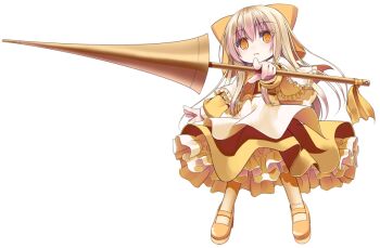Rule 34 | 1girl, apron, blonde hair, capelet, closed mouth, commentary request, crote, doll, dress, full body, hair ribbon, holding, holding polearm, holding weapon, large variant set, long sidelocks, long sleeves, neck ribbon, orange ribbon, pantyhose, polearm, puffy long sleeves, puffy sleeves, ribbon, shanghai doll, shoes, sidelocks, simple background, socks, solo, tachi-e, touhou, transparent background, variant set, weapon, white capelet, yellow dress, yellow eyes, yellow shoes, yellow socks