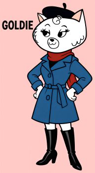 absurdres boots cat french_text furry goldie hanna-barbera highres knee_boots non-web_source personification top_cat