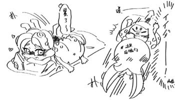 greyscale marina_(splatoon) monochrome moribo nintendo on_bed pearl_(splatoon) splatoon_(series) splatoon_2 yuri