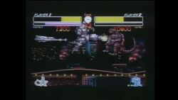 16-bit acid ad aircraft airplane alfa_system alien amusement_park anguirus animated antennae arc_lightning arm_cannon atomic_breath audible_music audible_speech baseball_stadium battra beam_clash biollante breath_weapon bug building butterfly cannon character_select chiba_(city) chiba_marine_stadium city clock commercial conjoined cosmo_clock_21 cyborg day debris deflect destruction dinosaur directed-energy_weapon dragon drill_hand electricity electrokinesis energy energy_bar energy_beam energy_cannon energy_clash energy_weapon english_text explosion extra_tails extra_teeth eye_beam fangs ferris_wheel fire flying forest game_console game_hud gameplay_mechanics garuda_(godzilla) gigan glowing glowing_liquid godzilla godzilla:_destroy_all_monsters godzilla_(series) godzilla_raids_again godzilla_vs._biollante godzilla_vs._gigan godzilla_vs._king_ghidorah godzilla_vs._mechagodzilla godzilla_vs._mechagodzilla_ii godzilla_vs._megalon_(1973) godzilla_vs._mothra green_electricity heads-up_display health_bar horns hydra insect japanese_audio japanese_text kaiju king_ghidorah lake_monster laser looking_at_viewer mandibles maser_cannon mecha mechagodzilla megalon military mixed-language_text moth mothra mount_fuji mountain mouth_beam multicolored_energy_beam multiple_heads nature night nintendo orange_electricity pincers pixel_art plant plasma plasma_beam prism_beam rainbow real_world_location red_electricity red_spiral_ray reflected_energy reflected_light ricochet ricocheting roaring robot rubble scanlines sea_monster sharp_teeth shoulder_cannon single_horn skyscraper smoke sound space_monster spikes stadium stinger super_famicom super_mechagodzilla super_nintendo tail teeth toho tongue tree tusks user_interface video video_game weapon wings world_business_garden yokohama yokohama_cosmo_world