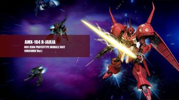 Rule 34 | 3d, energy sword, character name, character request, commentary request, energy beam, gundam, gundam zz, mecha, missile pod, mobile suit, motion blur, muzzle, nebula, neo zeon, no humans, one-eyed, r-jarja, realistic, robot, science fiction, shoulder spikes, space, spikes, star (symbol), star symbol background, user aajy5483, zssa