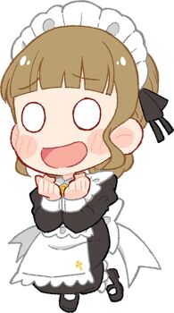 Rule 34 | 0 0, 1girl, apron, black dress, black shoes, blunt bangs, blush, brown hair, chibi, chibi only, cho toutoi love, dress, frilled apron, frills, full body, game cg, hair bun, juliet sleeves, kachimachi kosuzu, link! like! love live!, long dress, long sleeves, love live!, maid, maid apron, maid headdress, mary janes, non-web source, official art, pantyhose, puffy sleeves, sakuma yoru, self-datamine, shoes, sidelocks, simple background, single hair bun, solo, tachi-e, transparent background, virtual youtuber, white apron, white pantyhose