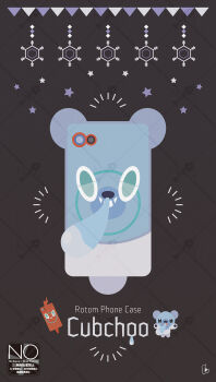 Rule 34 | bear, cellphone, commentary request, cubchoo, gen 4 pokemon, gen 5 pokemon, highres, looking at viewer, meme (sleepsheep), nintendo, no humans, open mouth, phone, pokemon, pokemon (creature), pokemon focus, rotom, rotom phone, smartphone, smartphone case, smile, snot, snowflakes, star (symbol)