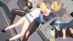 1boy 1girl 3d age_difference animated artist_request between_breasts black_gloves black_pantyhose blonde_hair blue_eyes bottomless breasts breasts_out clothed_sex cum cum_in_pussy ejaculation explosive girls'_frontline girls'_frontline_2:_exilium gloves grenade head_between_breasts high_heels highres holding holding_phone large_breasts necktie nikketa_(girls'_frontline_2) nipples onee-shota pantyhose phone sex shota standing standing_sex tagme torn_clothes torn_pantyhose vaginal video vsk-94_(girls'_frontline)