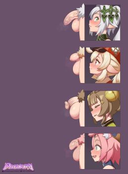 4futa absurdres animal_ear_fluff animal_ears bell blonde_hair brown_hair cat_ears chart closed_mouth comparison develadara diona_(genshin_impact) female_pubic_hair flaccid foreskin futanari genshin_impact green_eyes grey_hair hair_bell hair_ornament half-closed_eyes highres jingle_bell klee_(genshin_impact) large_testicles loli long_hair looking_at_viewer multiple_futa nahida_(genshin_impact) open_mouth penis penis_chart penis_comparison penis_size_comparison phimosis pink_hair pointy_ears ponytail pubic_hair red_eyes short_hair sideways_glance small_penis smile teeth testicles uncensored upper_teeth_only veins veiny_penis yaoyao_(genshin_impact) yellow_eyes