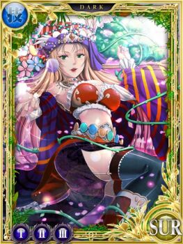 Rule 34 | 1girl, belladonna (seiken densetsu 3), belt, breasts, circle of mana, cleavage, dress, flower, green eyes, isabella (seiken densetsu 3), jewelry, jpeg artifacts, necklace, official art, plant, red hair, seiken densetsu, seiken densetsu 3, thighhighs, turban, vines