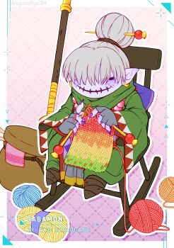 Rule 34 | 1girl, absurdres, babamon, digimon, digimon (creature), female focus, highres, old, old woman, pointy ears, smile, solo