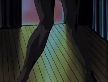 00s 1girl 2002 animated animated_gif anime_screenshot bible_black bible_black_night_of_the_walpulgiss bow jacket lipstick long_hair makeup mature_female pencil_skirt purple_eyes purple_jacket red_hair red_skirt school shirt skirt solo tagme takashiro_hiroko teacher thighhighs white_shirt yellow_bow