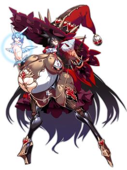 absurdres baby big_belly breasts commentary_request commission gigantic_breasts giving_birth highres inflation nipple_penetration original pregnant skeb_commission t.a.k. toddler umbilical_cord