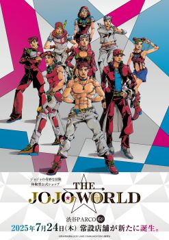 1girl 6+boys abs animal animal_print araki_hirohiko arm_tattoo arms_behind_back arrow_print battle_tendency beanie belt birthmark black_hair blue_shirt blue_skirt blue_sleeves boots braid breasts brooch butterfly_print chain choker cleavage crop_top crossed_arms cuffs diamond_wa_kudakenai dixie_cup_hat double_bun family father_and_daughter father_and_son fingerless_gloves full_body gakuran giorno_giovanna gloves goggles goggles_on_head grandfather_and_grandson green_gloves green_hair green_scarf grey_hair grey_hat grey_hoodie grey_pants grey_sailor_collar grey_scarf grey_shirt grey_shoes grey_sleeves hair_bun hair_ornament hand_on_own_hip handcuffs hands_on_own_hips hat heart heart_brooch heart_ornament higashikata_josuke higashikata_josuke_(jojolion) high_collar highres holding holding_animal hood hood_down hood_up hoodie horseshoe_hat_ornament horseshoe_ornament iggy_(jojo) jacket jewelry jodio_joestar joestar_birthmark johnny_joestar jojo_no_kimyou_na_bouken jojo_pose jojolion jonathan_joestar joseph_joestar joseph_joestar_(young) kepi knee_pads kuujou_jolyne kuujou_joutarou ladybug_ornament logo long_bangs long_coat looking_at_viewer male_focus military_hat multicolored_hair multiple_boys muscular muscular_male navel official_alternate_costume official_art open_mouth orange_belt orange_hair pants peace_symbol pectorals phantom_blood pompadour poster_(medium) red_boots red_choker red_hair red_hat red_jacket red_pants sailor sailor_collar sailor_hat scarf school_uniform shirt shoes side_braid skirt sleeveless sleeveless_shirt smile sneakers spider_web_print star_(symbol) star_hair_ornament star_print stardust_crusaders steel_ball_run stone_mask_(jojo) stone_ocean striped_clothes striped_scarf tattoo the_jojolands topless_male traditional_media two-tone_hair two-tone_pants vento_aureo vertical-striped_clothes vertical-striped_scarf watch wing_ornament wristband wristwatch yellow_lips