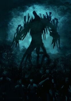 Rule 34 | 1other, 5boys, absurdres, agni face (meme), artist name, assault rifle, blue background, blue theme, chainsaw man, character request, cloud, cloudy sky, crain1art, flying, forest, gun, gun devil (chainsaw man), handgun, highres, instagram logo, meme, monochrome, monster, multiple boys, nature, partially shaded face, rifle, silhouette, sky, twitter logo, weapon