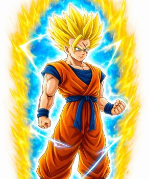 alternate_costume alternate_form dragon_ball dragonball_z highres non-web_source son_gohan son_gohan_(future) transformation