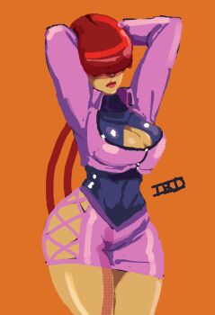 1girl animated animated_gif arms_behind_head ass bouncing_ass bouncing_breasts breasts cleavage cleavage_cutout clothing_cutout curvy dancing dress female_focus fishnets huge_ass ibdinosaur jacket jiggle large_breasts latex leather long_hair long_sleeves pale_skin ponytail red_hair shaking shermie_(kof) shiny_clothes shiny_skin skirt standing the_king_of_fighters thick_thighs thighs toned toned_female twintails wide_hips