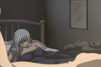 00s 1girl animated animated_gif bed breasts code_geass dark_skin embarrassed long_hair lowres nude purple_hair screencap silver_hair villetta_nu villetta_nu_(amnesia)