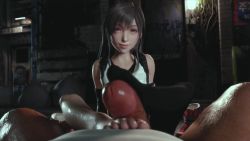 1boy 1girl 3d age_regression aged_down animated bare_shoulders barefoot black_gloves black_hair black_thighhighs closed_mouth elbow_gloves feet final_fantasy final_fantasy_vii final_fantasy_vii_remake footjob gloves hetero kaogum loli long_hair looking_at_viewer looping_animation outdoors penis pov realistic red_eyes single_thighhigh smile wet soaking_feet soles sound steam sweat sweatdrop thighhighs tifa_lockhart toes uncensored video