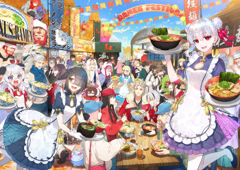 6+boys 6+girls abigail_williams_(fate) aesc_(fate) altera_(fate) altera_the_santa_(fate) anastasia_(fate) apron arash_(fate) artoria_caster_(fate) artoria_pendragon_(fate) ashiya_douman_(fate) assassin_(fate/zero) baobhan_sith_(fate) barghest_(fate) black_hair blue_dress blue_eyes blue_sky blush breasts brown_eyes bun_cover captain_nemo_(fate) captain_nemo_(santa)_(fate) cat cernunnos_(fate) chloe_von_einzbern cleavage cleavage_cutout clothing_cutout cnoc_na_riabh_(fate) double_bun dress earrings fate/grand_order fate/grand_order_arcade fate/kaleid_liner_prisma_illya fate/samurai_remnant fate/zero fate_(series) female_assassin_(fate/zero) florence_nightingale_(fate) florence_nightingale_(santa)_(fate) food fou_(fate) frankenstein's_monster_(christmas)_(fate) frankenstein's_monster_(fate) fuuma_kotarou_(fate) geirskogul_(fate) gilgamesh_(fate) gilgamesh_(ruler)_(fate) gloves gold_trim goredolf_musik gray_(fate) hair_bun hair_ribbon hassan_of_serenity_(fate) helena_blavatsky_(christmas)_(fate) helena_blavatsky_(fate) hephaestion_(fate) highres hildr_(fate) illyasviel_von_einzbern iskandar_(fate) jeanne_d'arc_alter_santa_lily_(fate) jewelry jingle_abel_meuniere kama_(fate) kama_(teenager)_(fate) karna_(fate) karna_(santa)_(fate) large_breasts leonardo_da_vinci_(fate) leonardo_da_vinci_(fate/grand_order) leonardo_da_vinci_(rider)_(fate) long_hair looking_at_viewer lord_el-melloi_ii lord_el-melloi_ii_case_files martha_(fate) martha_(santa)_(fate) mash_kyrielight medb_(fate) miyamoto_iori_(fate) miyamoto_musashi_(fate) miyamoto_musashi_(woman_of_niten_ichiryuu)_(fate) miyu_edelfelt multiple_boys multiple_girls nagakura_shinpachi_(fate) nagao_kagetora_(fate) nemo_(fate) noodles oda_nobukatsu_(fate) oda_nobunaga_(fate) oda_nobunaga_(koha-ace) ogasawara_kaya okita_souji_(fate) okita_souji_(koha-ace) olrun_(fate) open_mouth ortlinde_(fate) pantyhose ptolemy_(fate) ptolemy_(third_ascension)_(fate) puffy_short_sleeves puffy_sleeves purple_dress quetzalcoatl_(fate) quetzalcoatl_(samba/santa)_(fate) ramen red_dress red_eyes redrop revision ribbon rindr_(fate) robin_hood_(fate) saber_alter saika_magoichi_(fate) saitou_hajime_(fate) santa_alter sen_no_rikyu_(fate) short_hair short_sleeves sky small_breasts smile sugitani_zenjubou_(fate) suzuka_gozen_(fate) suzuka_gozen_(santa)_(fate) table takeda_shingen_(fate) tezcatlipoca_(fate) thrud_(fate) uesugi_kenshin_(first_ascension)_(fate) valkyrie_(fate) wandjina_(fate) waver_velvet white_apron white_gloves white_hair xu_fu_(fate) xu_fu_(spare_the_idle_talk)_(fate) yagyuu_munenori_(fate) yamato_takeru_(fate)