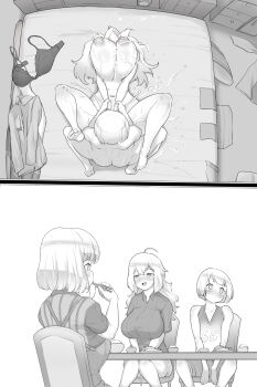 1boy 2girls after_vaginal aftersex age_difference ahoge averting_eyes bed blush bouncing_breasts bra breakfast breasts brother_and_sister bulge chopsticks completely_nude cum cum_in_pussy cum_overflow cumdrip eating ejaculation erection erection_under_clothes family food from_above grabbing_another's_arm half-closed_eyes head_back hetero highres huge_breasts incest jersey long_hair looking_at_another missionary monochrome multiple_girls navel nervous_smile nipples nude on_bed onee-shota open_mouth original pt sex short_hair shorts shota siblings sitting size_difference sleep_molestation smile textless_version tongue tongue_out underwear unworn_bra unworn_clothes vaginal