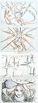 1boy absurdres digimon digimon_(creature) evolution evolutionary_line highres long_hair lucemon lucemon_falldown_mode male_focus pointy_ears smile solo transformation