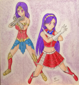 amazon_warrior asamiya_athena dc_comics diana_prince hair_ornament idol psycho_soldier purple_eyes purple_hair snk star_(symbol) star_hair_ornament the_king_of_fighters the_king_of_fighters_2003 wonder_woman wonder_woman_(series)