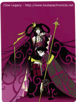 00s 1boy 1girl blunt_bangs clamp crown hime_cut ichihara_yuuko watanuki_kimihiro xxxholic