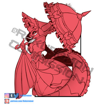 black_sclera colored_sclera digimon digimon_(creature) hat horns lamia lamiamon long_hair monster_girl ribbon rokuromon