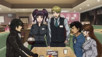 2025 2girls 3boys 6+others animated audible_speech blonde_hair breasts cafe cheating_(competitive) coffee coffee_mug cup disgust helmet highres holding holding_cup indoors japanese_audio kamen_rider large_breasts lips long_hair looking_at_another mug multiple_boys multiple_girls multiple_others night okada_yuriko phone purple_hair sitting sound standing surprised tagme tanzaburou_toujima toujima_tanzaburou_wa_kamen_rider_ni_naritai twintails video wide_hips yukarisu