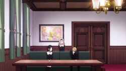 1boy 2girls animated anime_screenshot audible_speech beach bikini black_bow black_hair black_pants black_shirt black_skirt blonde_hair blue_eyes blush bouncing_breasts bow breasts cleavage comparison cup elevator embarrassed emphasis_lines english_audio falling folded_ponytail fujiwara_chika green_bikini gun_barrel_sequence hair_bow imagining indoors kaguya-sama_wa_kokurasetai_~tensai-tachi_no_renai_zunousen~ large_breasts long_hair long_sleeves looking_at_breasts military military_vehicle motor_vehicle multiple_girls narration navel optical_illusion own_hands_clasped panicking pants pink_hair red_bikini red_eyes rifling school_uniform screaming shinomiya_kaguya shirogane_miyuki shirt sidelocks sitting skirt small_breasts smile sound surprised swimsuit table tank tea teacup video wrist_cuffs