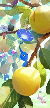 amelicart black_eyes black_skin blue_eyes blue_flower blue_pikmin blue_skin bud carrying clinging colored_skin creature creature_focus dappled_sunlight day flower flying food fruit game_cg hibiscus highres holding holding_food holding_fruit insect_wings leaf leaning_forward looking_at_viewer nintendo no_humans official_art on_food outdoors oversized_food oversized_object peach peony_(flower) pikmin_(series) pikmin_bloom pink_flower pink_skin pointy_ears pointy_nose purple_hair purple_pikmin purple_skin red_eyes red_flower red_pikmin red_skin rock rock_pikmin short_hair sitting solid_circle_eyes standing sunlight tree triangle_mouth very_short_hair white_pikmin white_skin winged_pikmin wings yellow_pikmin yellow_skin