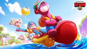 Rule 34 | (brawl stars), balloon, barefoot, beach, black eyes, blowing whistle, blue bodysuit, blue hat, blue shorts, boat, bodysuit, brawl stars, chair, character request, closed eyes, cloud, colored skin, diving mask, diving mask on head, goggles, goggles on head, green swim trunks, grin, guyfromohio69, hat, hot dog, janet (brawl stars), jumping, life vest, lifeguard, lifeguard chair, lizard, missing tooth, ocean, open mouth, palm tree, pink hair, pink skin, sand, short hair, shorts, sky, sleeves past wrists, smile, snorkel, striped swim trunks, sunglasses, teeth, topless female, tree, v, water, watercraft, whistle, white hair