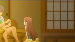 1boy 1girl age_difference animated audible_speech blue_shirt brown_eyes brown_hair censored cum cum_in_mouth cum_on_tongue fellatio gokkun hand_on_another&#039;s_head hetero indoors kneeling loli long_hair miniskirt mosaic_censoring nipples on_floor one-piece_tan open_mouth oral panties penis pussy sayama_chie shirt shoujo_ramune sitting skirt sound spanish_audio spread_legs tagme tan tanline tatami tears third-party_edit tongue tongue_out tongue_suck underwear video yellow_skirt