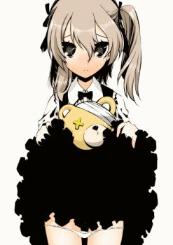 Rule 34 | 1girl, after vaginal, aftersex, animated, animated gif, benjamin, black ribbon, blush, boko (girls und panzer), brown eyes, closed mouth, clothes lift, cum, cum in pussy, cum pool, cumdrip, cumdrip onto panties, drooling, eyebrows, feet out of frame, female focus, girls und panzer, hair between eyes, hair ribbon, hairband, lifting own clothes, light brown hair, long sleeves, looking at viewer, medium hair, neck ribbon, nose blush, one side up, panties, panty pull, ribbon, shimada arisu, shirt, simple background, skirt, skirt lift, solo, standing, suspender skirt, suspenders, underwear, white panties, white shirt