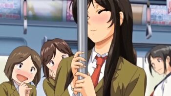 animated animated_gif black_hair fela_pure:_mitarashi-san_chi_no_jijou_the_animation long_hair mitarai_keiko school_uniform train