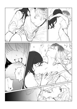 Rule 34 | 2girls, absurdres, arms around neck, breasts, camisole, camisole pull, chinese commentary, clothes pull, commentary request, ecgo16, grabbing another's breast, groping, highres, licking, licking nipple, medium breasts, multiple girls, nipple stimulation, nipples, panties, path to nowhere, rahu (path to nowhere), shalom (path to nowhere), shirt, strap slip, underwear, yuri