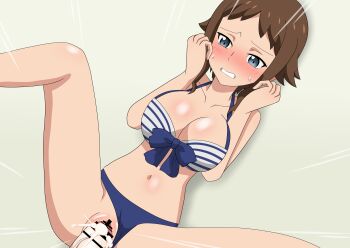 absurdres bar_censor bikini blush breasts brown_hair censored cum cum_in_pussy funaki_satomi gundam gundam_build_fighters gundam_build_fighters_try highres large_breasts penis pussy sex spread_legs swimsuit toro_s_w vaginal