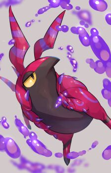 absurdres antennae bug centipede colored_sclera gen_5_pokemon highres horns nintendo no_humans nullma poison pokemon pokemon_(creature) pokemon_focus scolipede simple_background solo yellow_eyes yellow_sclera