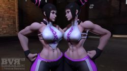 10s 2girls 3d abs animated artist_name artistic_error attack bad_animation bare_shoulders black_gloves blueversusred blunt_bangs bouncing bouncing_breasts breasts building capcom chinese_clothes clipping clone crosscounter drill_hair dudou eye_contact face-to-face female_focus fingerless_gloves gasp gloves han_juri hand_around_neck hand_on_own_hip kneeling large_breasts logo looking_at_another masochism midriff multiple_girls muscular muscular_female open_mouth outdoors pants patreon_logo patreon_username pink_eyes punching road rolling_eyes ryona sadism short_hair sidelocks slow_motion sound source_filmmaker_(medium) standing stomach_punch street street_fighter street_fighter_v striped_clothes striped_pants talking tired toned toned_female twin_drills video violence watermark web_address white_dudou wince yoga_pants