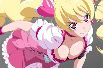 1girl blonde_hair breasts cure_peach fresh_precure! fuchi_(nightmare) large_breasts momozono_love precure smile tagme
