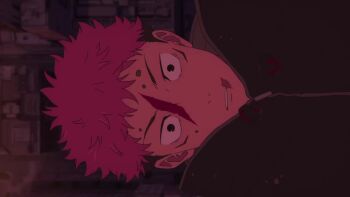 2boys animated battle blood city destruction itadori_yuuji jujutsu_kaisen monster multiple_boys okkotsu_yuuta sword tagme video weapon