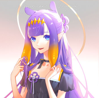 1girl 2020 absurdres blue_eyes character_name commentary dated english_commentary highres hololive hololive_english long_hair mixed-language_commentary mole mole_under_eye ninomae_ina'nis pointy_ears skn solo takodachi_(ninomae_ina'nis) tentacle_hair very_long_hair virtual_youtuber