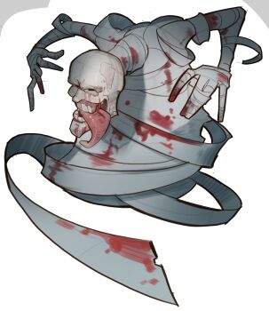 bandages blood dead_hand highres monster nintendo simple_background splashbrush the_legend_of_zelda the_legend_of_zelda:_ocarina_of_time tongue tongue_out