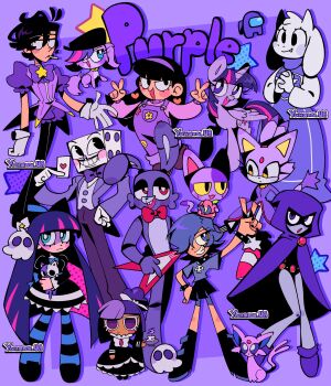 6+girls :d :o \||/ abby_(turning_red) absurdres among_us animal_crossing animal_ears artist_name black_dress black_eyes black_hair black_pantyhose blackberry_cookie blaze_the_cat blue_pantyhose bob_(animal_crossing) bonnie_(fnaf) bow bowtie bracelet bright_pupils capelet card cat character_request closed_mouth color_connection colored_sclera commentary cookie_run copyright_request crossover cuphead_(game) dc_comics dog double_v dress english_commentary english_text espeon five_nights_at_freddy&#039;s full_body furry furry_female gen_2_pokemon ghost gloves goat_ears goat_girl grin guitar hand_on_own_hip heart hi_hi_puffy_amiyumi highres holding holding_card holding_guitar holding_instrument holding_stuffed_toy hood hood_up hooded_capelet horns instrument interlocked_fingers jewelry king_dice knees_together_feet_apart littlest_pet_shop long_hair long_sleeves looking_at_another looking_at_viewer multicolored_hair multiple_boys multiple_crossover multiple_girls my_little_pony my_little_pony:_friendship_is_magic nintendo object_head open_mouth overalls own_hands_clasped own_hands_together panty_&amp;_stocking_with_garterbelt pantyhose pink_hair pink_shirt pokemon pokemon_(creature) purple_(among_us) purple_background purple_capelet purple_eyes purple_hair purple_overalls purple_theme raven_(dc) red_bow red_bowtie red_eyes shirt short_sleeves simple_background smile sonic_(series) spiked_bracelet spikes standing star_(symbol) stocking_(psg) streaked_hair striped_clothes striped_pantyhose stuffed_animal stuffed_toy teen_titans toriel turning_red twilight_sparkle two-tone_hair undertale utdr_(toby_fox) v very_long_hair watermark white_gloves white_pupils winged_unicorn yanana_ua yellow_eyes yellow_sclera yoshimura_yumi zoe_trent