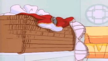 1boy 1girl animated animated_gif bath bathroom black_hair braid breasts indoors jumping long_hair lowres mixed-sex_bathing nipples nude open_mouth purple_hair ranma_1/2 saotome_ranma shampoo_(ranma_1/2) shared_bathing smile surprised tagme towel towel_on_head very_long_hair wet