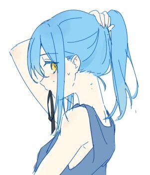 1other abbbikun blue_hair expressionless rimuru_tempest source_request tagme tensei_shitara_slime_datta_ken tying_hair