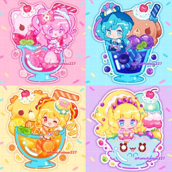 4girls :d absurdly_long_hair absurdres animal-themed_food ankle_bow ankle_ribbon apron aqua_eyes bare_shoulders big_hair black_pantyhose blonde_hair blue_boots blue_bow blue_bowtie blue_choker blue_eyes blue_hair blue_scrunchie blue_skirt blue_veil blueberry blunt_bangs boots bow bow_apron bowtie braid braided_hair_rings bright_pupils brooch bun_cover cat character-themed_food cherry chibi choker closed_mouth clothing_cutout cone_hair_bun cup cure_finale cure_precious cure_spicy cure_yum-yum delicious_party_precure dog dot_nose double_bun dragon dress drill_hair drinking_glass drinking_straw earrings eyelashes flower flower_knot food food-themed_clothes food-themed_hair_ornament footwear_bow fork frilled_choker frilled_gloves frilled_hairband frilled_sleeves frills fruit fuwa_kokone gloves gold_earrings grid_background hair_between_eyes hair_bow hair_bun hair_flower hair_ornament hair_ribbon hair_rings hair_scrunchie hairband hanamichi_ran happy hat_ornament heart heart_brooch heart_hat_ornament hexagram high-waist_skirt highres holding holding_food holding_fruit ice_cream ice_cream_float jewelry kasai_amane kashitani_futaba kneehighs kome-kome lemon licking_lips light_blush long_hair looking_at_viewer magical_girl medium_skirt melon mem-mem_(precure) multicolored_hair multiple_girls nagomi_yui omelet omurice one_eye_closed open_mouth orange_(fruit) orange_bow orange_dress orange_sandals orange_slice outstretched_arm oversized_food oversized_object pam-pam pantyhose parfait parfait_recipipi pinafore_dress pink_bow pink_dress pink_hair pink_hairband pink_shoes precure puffy_short_sleeves puffy_sleeves purple_eyes purple_hair purple_shirt ribbon sandals scrunchie shirt shoes short_dress short_sleeves shoulder_cutout side_ponytail single_hair_ring sitting skirt sleeveless sleeveless_dress smile socks spoon sprinkles strawberry streaked_hair striped_bow striped_bowtie striped_clothes tareme tiara tongue tongue_out twin_drills twintails twitter_username two-tone_hair two_side_up veil very_long_hair waist_apron wavy_hair whipped_cream white_apron white_dress white_flower white_gloves white_hairband white_pupils white_shirt white_sleeves white_socks yellow_bow yellow_bowtie yellow_ribbon