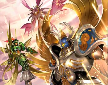 Rule 34 | angel, angel boy, angel girl, armor, cherubimon, cherubimon (virtue), digimon, digimon (creature), digimon frontier, full armor, holy ring, lance, ofanimon, official art, polearm, seraphimon, three archangels, weapon, wings