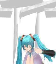 >_< 1girl 3d animated aqua_eyes aqua_hair between_breasts boots bouncing_breasts breasts cleavage closed_eyes curvy dekapaiyukari detached_sleeves facominn hair_ornament happy hatsune_miku headset huge_breasts jumping long_hair lowres necktie necktie_between_breasts panties shiny_skin sidelocks skindentation skirt smile solo striped_clothes striped_panties tagme thick_thighs thigh_boots thighs twintails underwear upskirt very_long_hair video vocaloid wide_hips