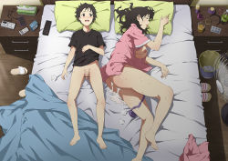 1boy 1girl aftersex age_difference bad_id bad_pixiv_id bar_censor barefoot bed black_eyes black_hair blush bottomless breasts breasts_out brown_hair cellphone censored closed_eyes cum cum_in_ass cum_in_pussy cum_on_bed cum_pool cumdrip drugged drugs electric_fan flaccid foreskin from_above glass has_uncensored_version hetero incest large_breasts lying mature_female mother_and_son nipples no_bra on_back on_side original pajamas panties panties_around_leg penis phone pillow pointless_censoring rape short_hair shota sleep_molestation sleeping smaller_dominant sweat tamamono_atae tissue tissue_box underwear used_tissue