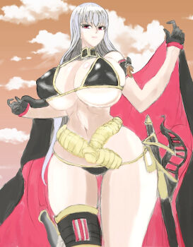 1girl breasts highres huge_breasts long_hair selvaria_bles senjou_no_valkyria senjou_no_valkyria_(series) senjou_no_valkyria_1