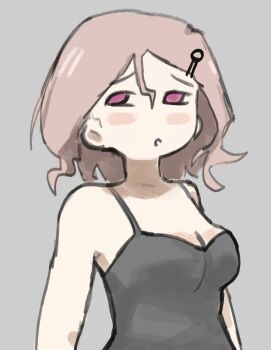 Rule 34 | breasts, cleavage, dress, highres, large breasts, mogawa (shimeji simulation), pink eyes, pink hair, shimeji simulation, squidmiku 