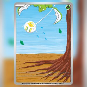 blade_arm blue_sky bug card_(medium) commentary company_name copyright_name copyright_notice day english_commentary flying_sweatdrops gen_1_pokemon leaf nintendo no_humans nostrils official_art open_mouth outdoors pokemon pokemon_(creature) pokemon_card pokemon_focus pokemon_tcg scyther silk sky tanaka_miki tarountula textless_version third-party_source trading_card tree